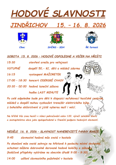 HODOVÉ SLAVNOSTI 2026 HODOVÉ SLAVNOSTI 2026